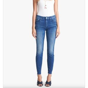 MOTHER The Looker Ankle Fray Squeeze It Skinny Raw Hem Jeans Womens Size 25